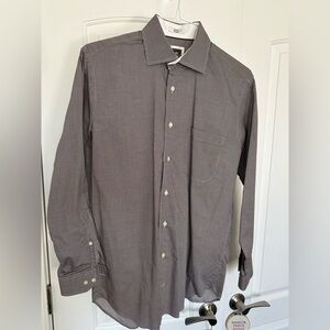 Peter Millar Men's Brown & White Checkered Button Down Shirt